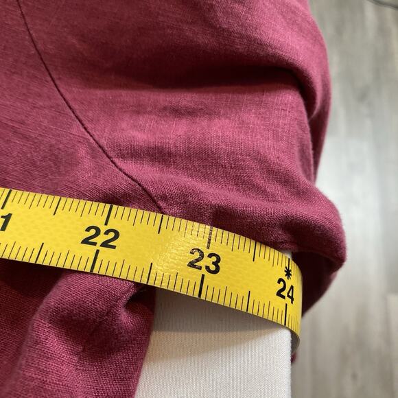 Pou Nou Women's Raspberry Linen Tunic Top Size 6 Lagenlook Scandi Coastal Bright - Picture 4 of 10